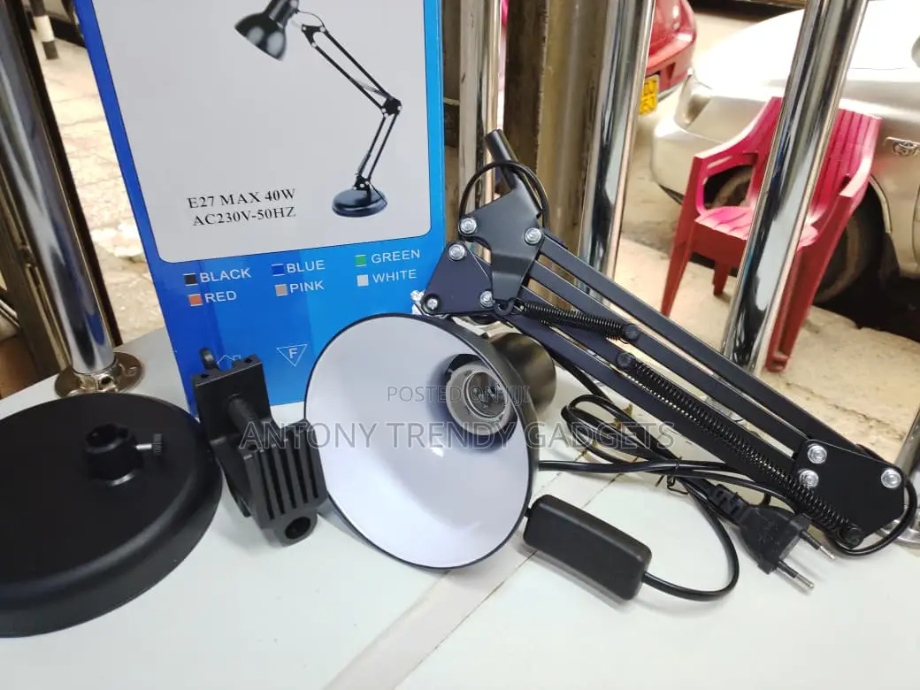 E27 Desk Lamp Adjustable Arm With Clamp & Base