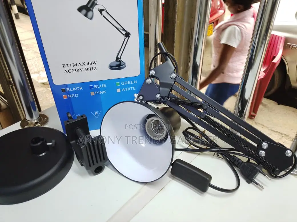 E27 Desk Lamp Adjustable Arm With Clamp & Base