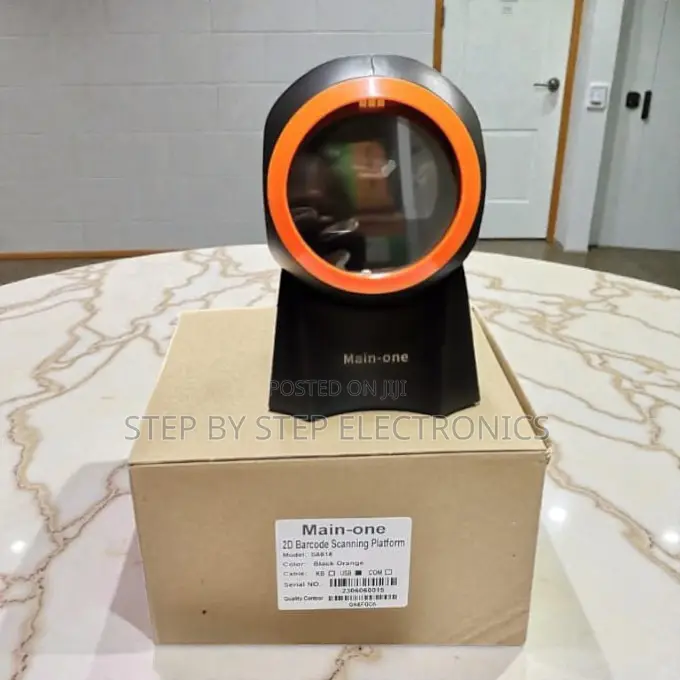 Space Efficient 1d 2d Desktop Round Table Barcode Scanner Hands-Free