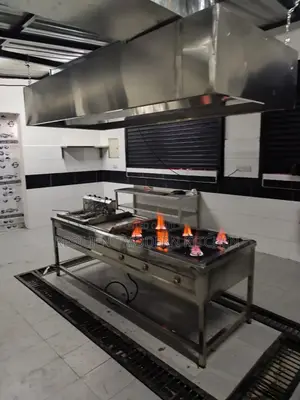 Complete Kitchen Setup With Hood and Combined Cooking Range