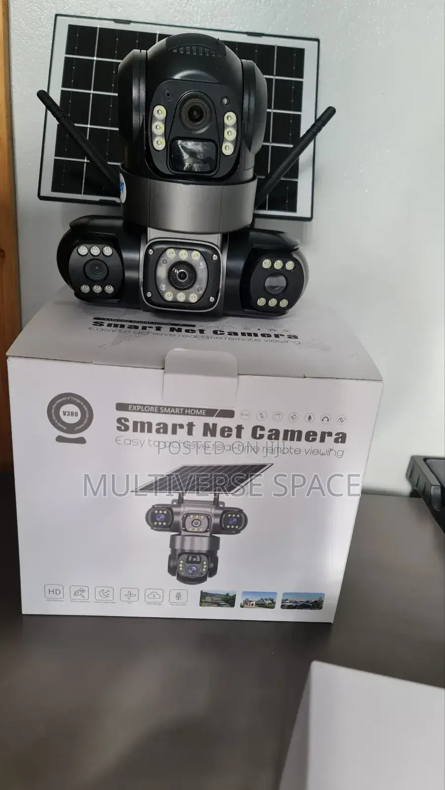 V380pro Outdoor Solar Light CCTV 4g 4lens Tracking Security Camera