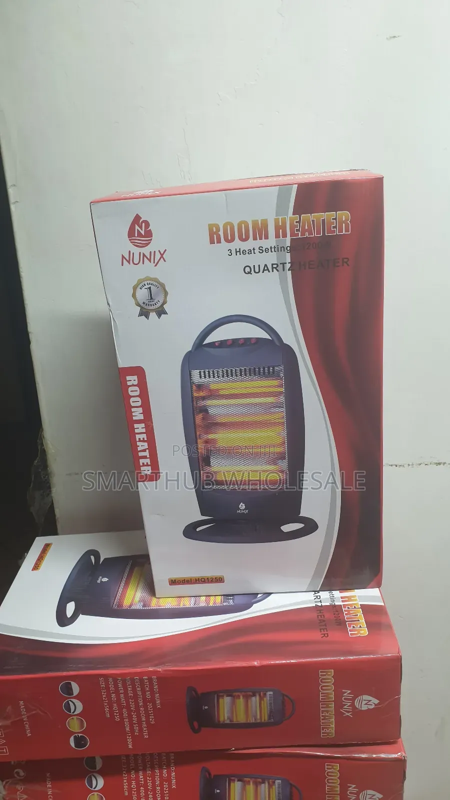 3 Settings Nunix Quartz Room Heater