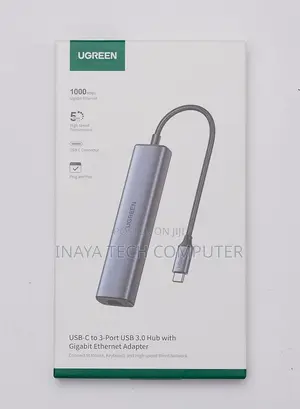 Ugreen Type-C to Rj45 Gigabit Ethernet + Usb-a 3.0 (3 Ports) Adapter