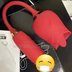 Rose 2 in 1 Vibrator Adult Sex Toys With Vibrating Licker G Spot Clit