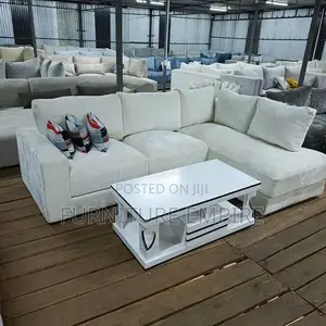 White Classy 6 Seater L Sofa