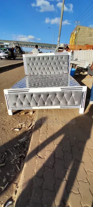 Grey Tufted 5 by 6 Bed on Sale at a Cheap Price