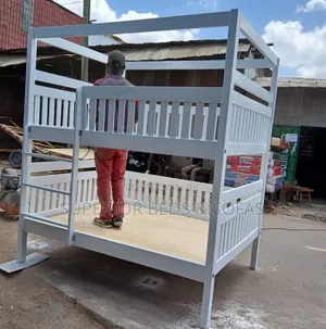 White Wooden Bunk Bed Size 4 by 6 Top and Bottom.