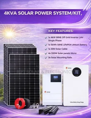 4kw Inverter - 5kwh Lithium - (4)585w Solar Panels - Free Installation