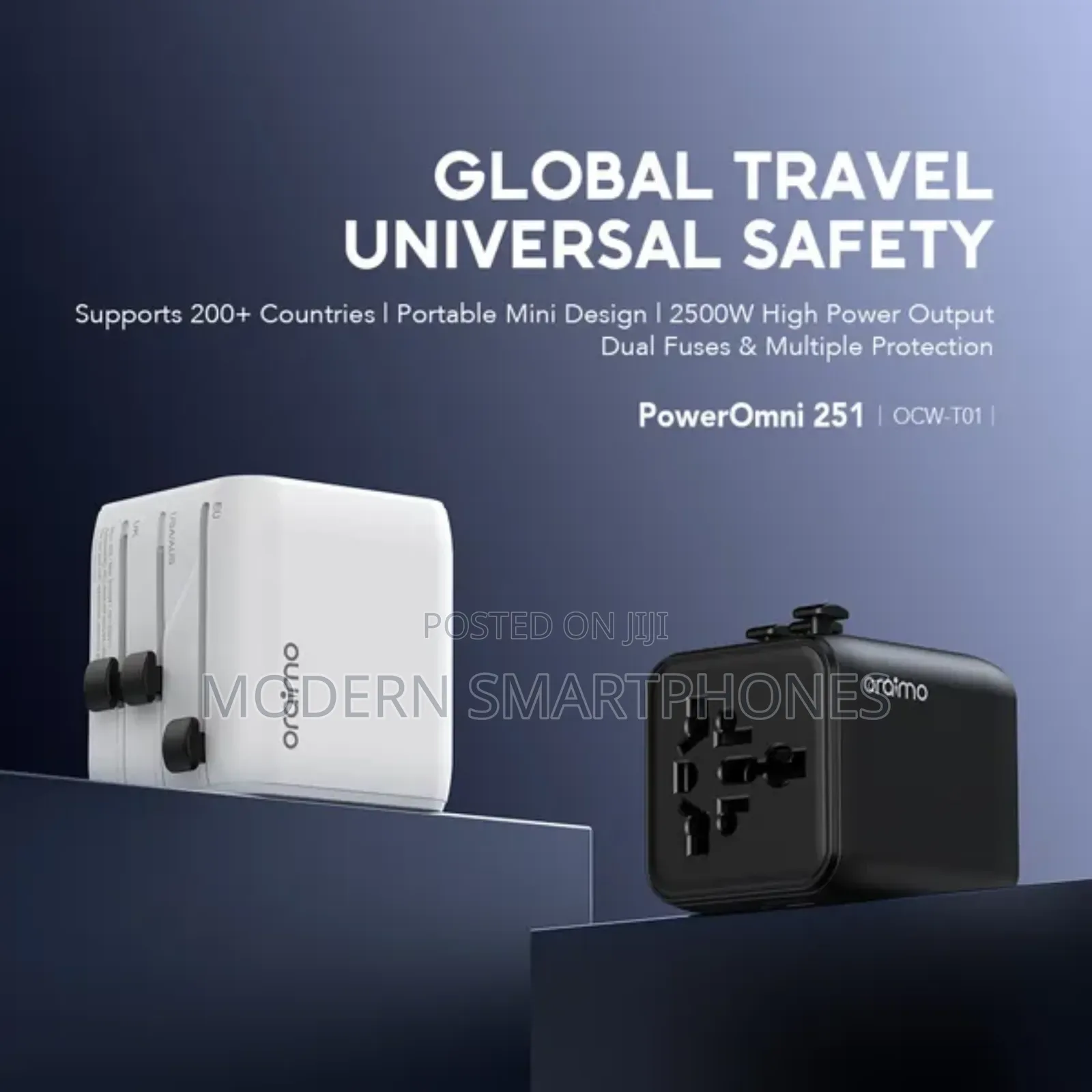Oraimo Poweromni 251 2500w Multi-plug Travel Converter