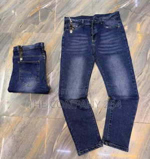 Casual Plain Men Straight Washed Men Denim Jeans Trouser