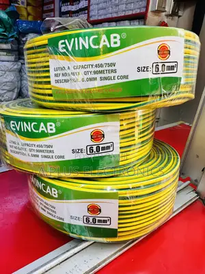 Evincab 6.0mm Single Core Wiring Cable 90m(Yellow Green)– High Quality
