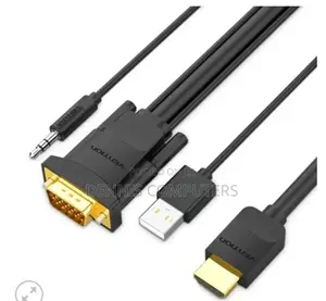 Vention Hdmi to Vga Cable With Audio Output and Usb Power Supply 1.5m