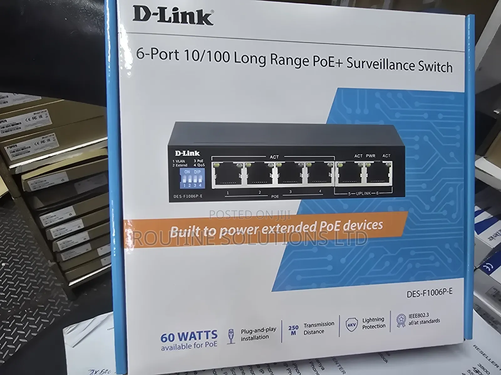 Dlink 6-Port 10/100 Long Range Poe + Surveillance Switch