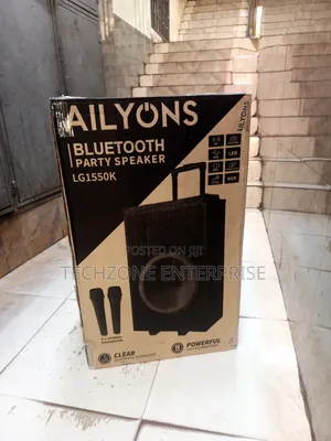 Ailyons 15” Portable Party Speaker With 2 Microphone 