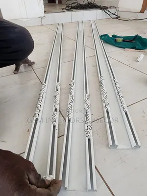 Aluminium Curtain Rails Double in View
