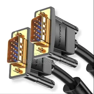 Vention Vga(3+6) Male to Male Cable With Ferrite Cores 20m Black