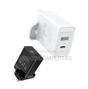 Vention Two-Port Usb A+C(18w/20w) Wall Charger Uk-Plug