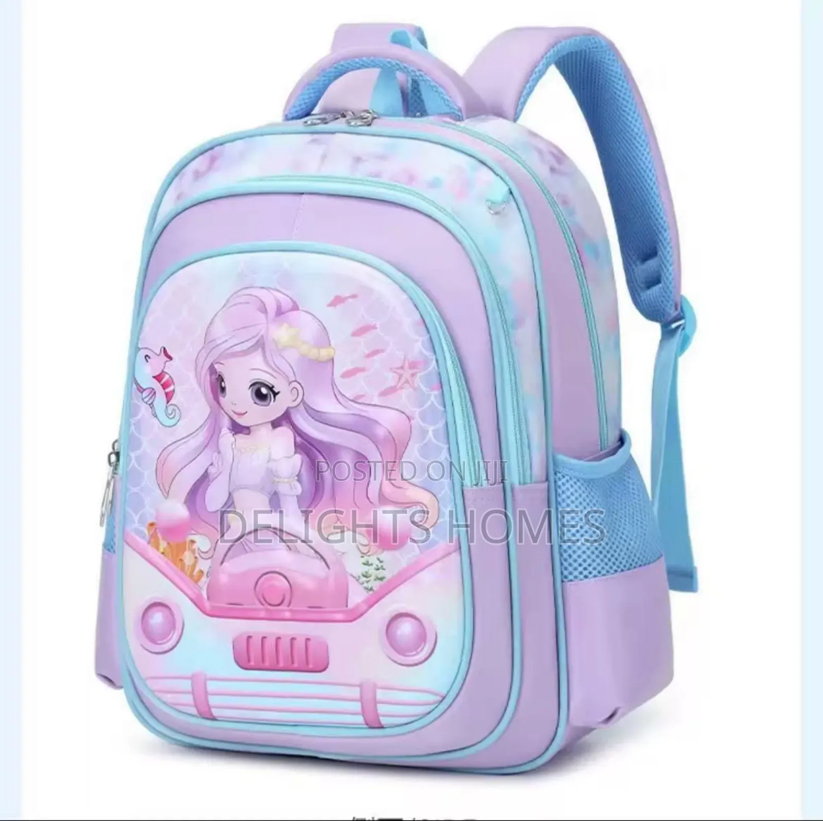 High-Capacity 3d Cartoon Two-Piece School Backpack Set -Care