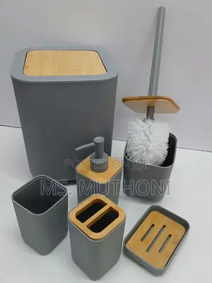 Bamboo 6-Piece Bathroom Accessories Set,