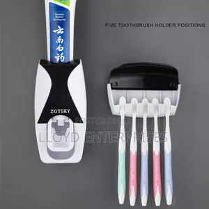Toothbrush Holder and Toothpaste Dispenser