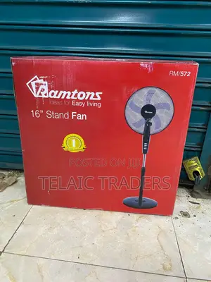 Ramtons Rm/572 - Black Econo Standing Fan - 3 Speed - Black