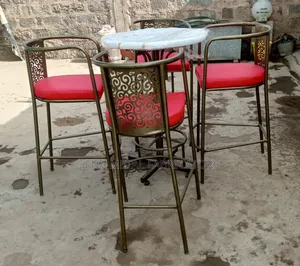Bar Set Table and 4 Chairs With Powdercoating Finish.