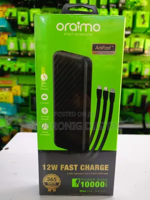 Oraimo P5101 12w Fast Charge Powerbank With Cables