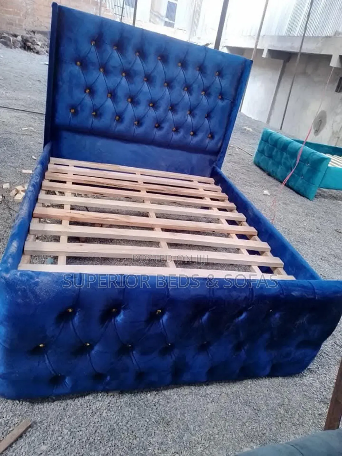 Royal Blue Tufted 5 by 6 Beds