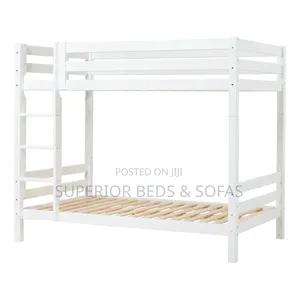 4 by 6 White Wooden Double Decker Bed
