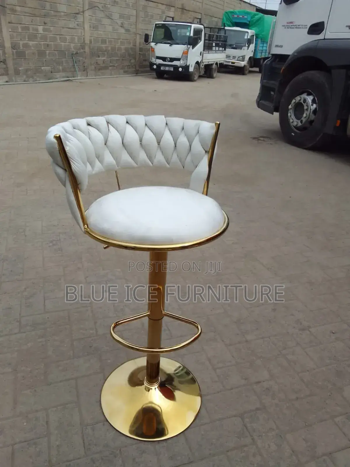 White Adjustable Stool