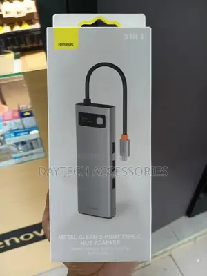 This Is a Baseus Metal Gleam 9-Port Type-C Hub Adapter.