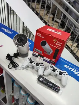 Game Projector Hy300 2in1 Projector With 2 Wireless Game Controllers