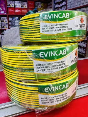 Evincab 6.0mm Single Core Wiring Cable 90m Wire(Yellow Green)-Standard