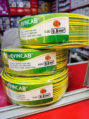 Evincab 6.0mm Single Core Wiring Cable 90m(Yellow Green) -Long Lasting