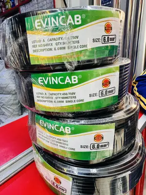 Evincab 6.0mm Single Core Wiring Cable 90m Wire(Black) – Original