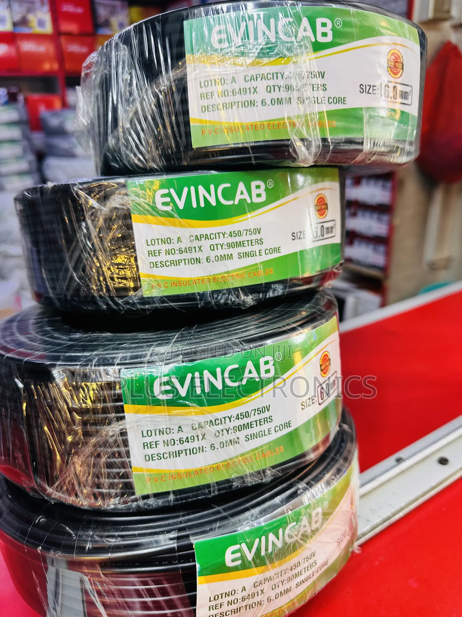 Evincab 6.0mm Single Core Wiring Cable 90m(Black) – Professional Grade