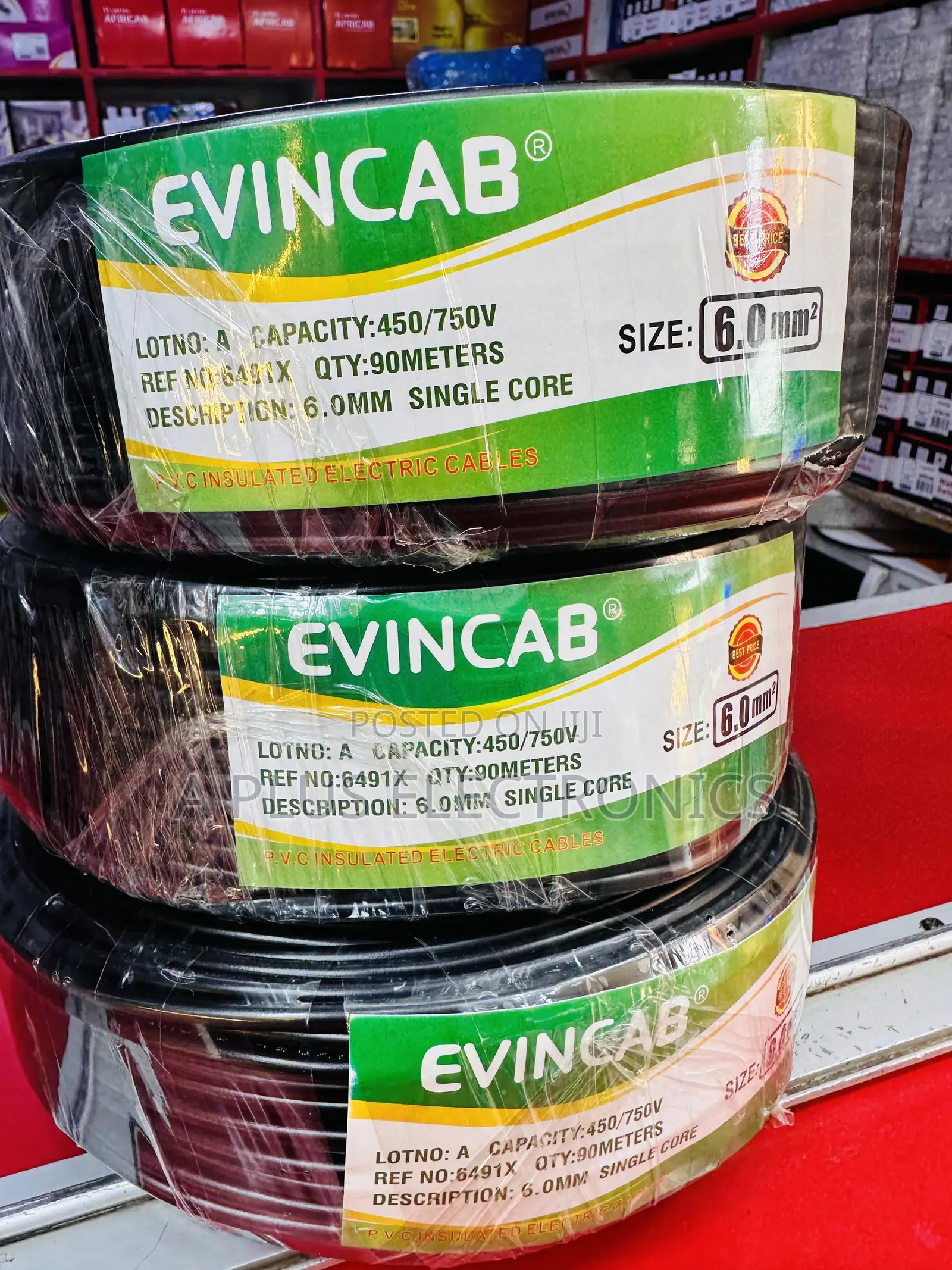 Evincab 6.0mm Single Core Wiring Cable 90m(Black) – Professional Grade