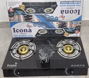 Icona 2 Burner Gas Stove Glass Top Cooker