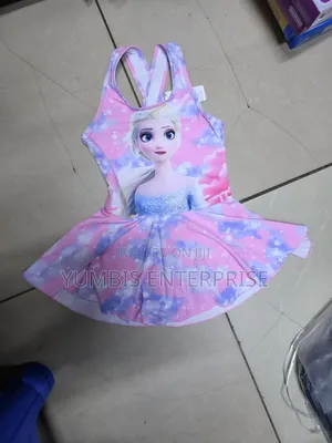 Girls Frozen Pink Swimming Costumes Dress Like With Short