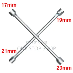 Universal Lug Chrome 4way Cross Spanner With 17/19/21/23mm Sizes