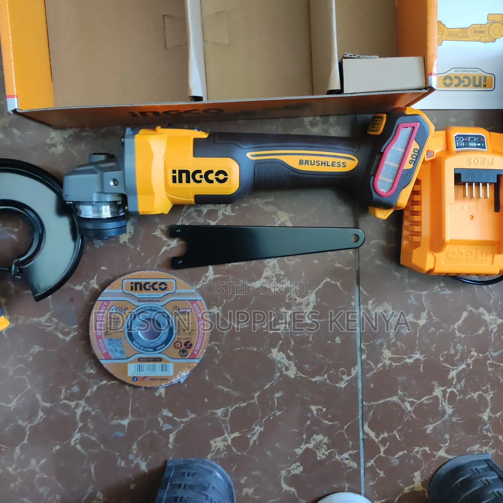Ingco Cordless Angle Grinder 20v 4.0ah Battery Rechargeable