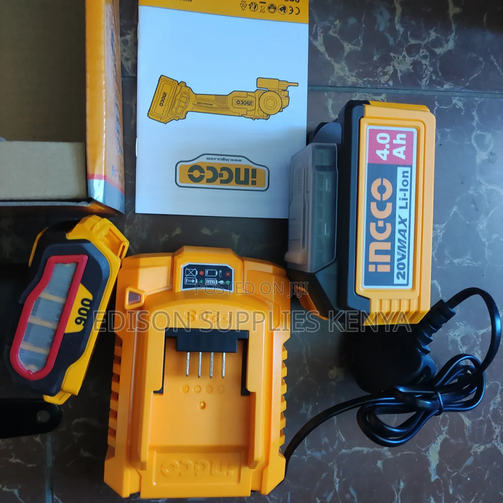 Ingco Cordless Angle Grinder 20v 4.0ah Battery Rechargeable