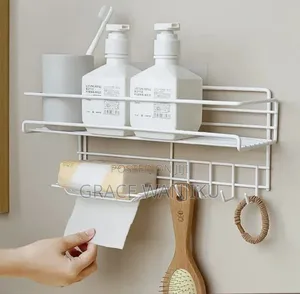 Heavy Duty Rectangular Self-Adhesive Bathroom Rack