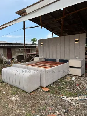 5x6 Premium White Cream Channel Bed