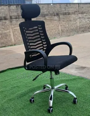 Secretarial Mesh Chair ~ Adjustable Headrest and Lumbar Support