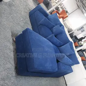 Modern L-Shape Fabric Sofa 6 Seater