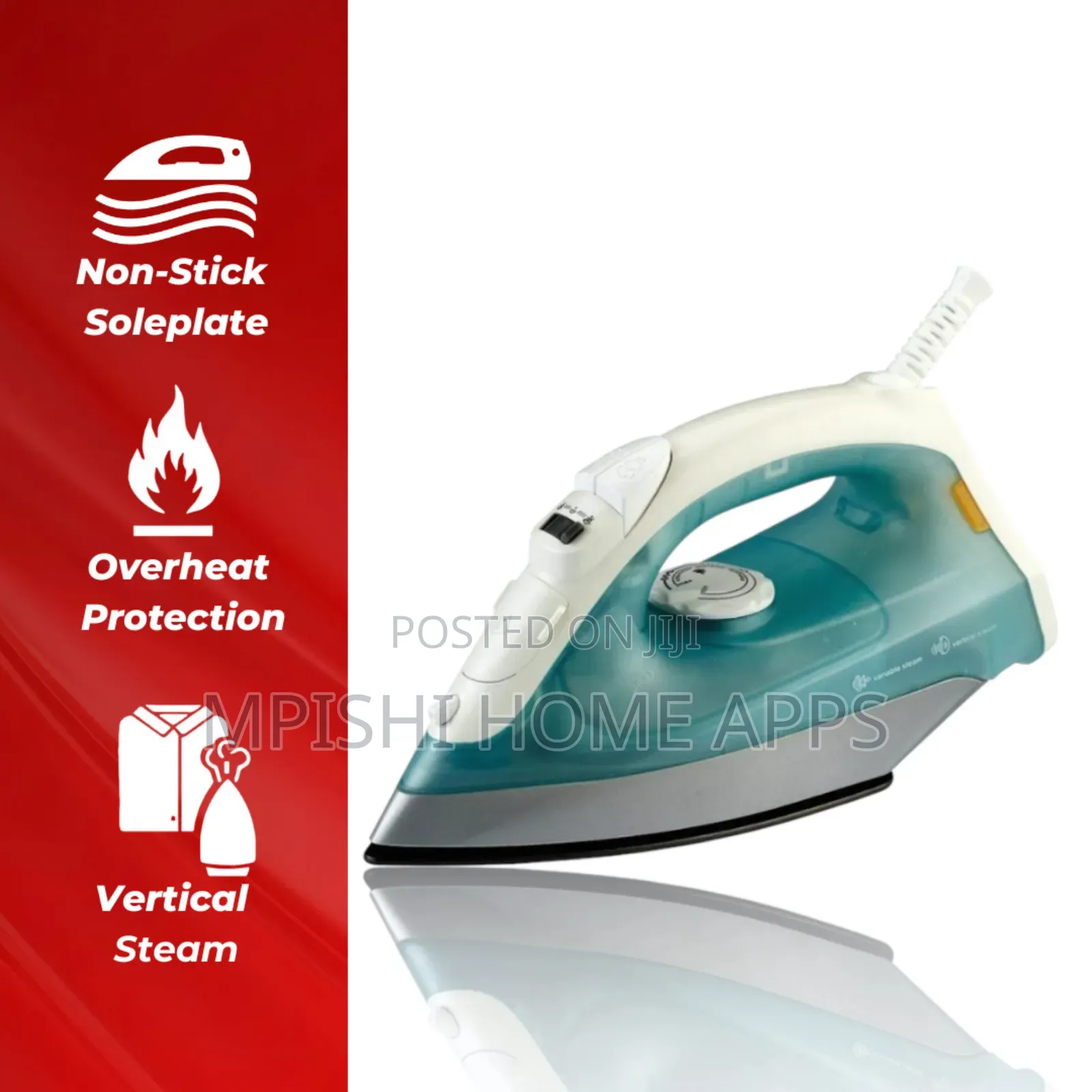 Green and White Steam Iron - Rm/306