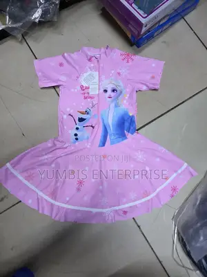 Pink Frozen Short With Dress Swimming Costumes for Girs