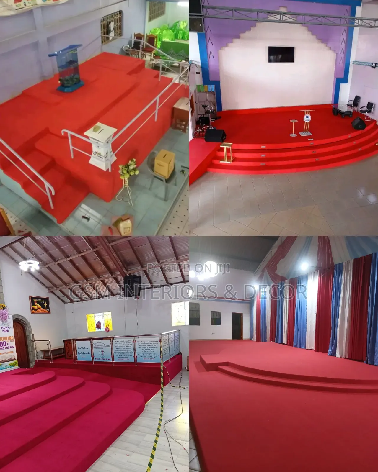 Church Carpets in Options Red