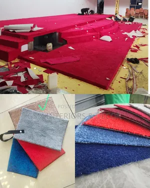 Wall to Wall Carpets in Light Grey,Blood Red and Mate Blue